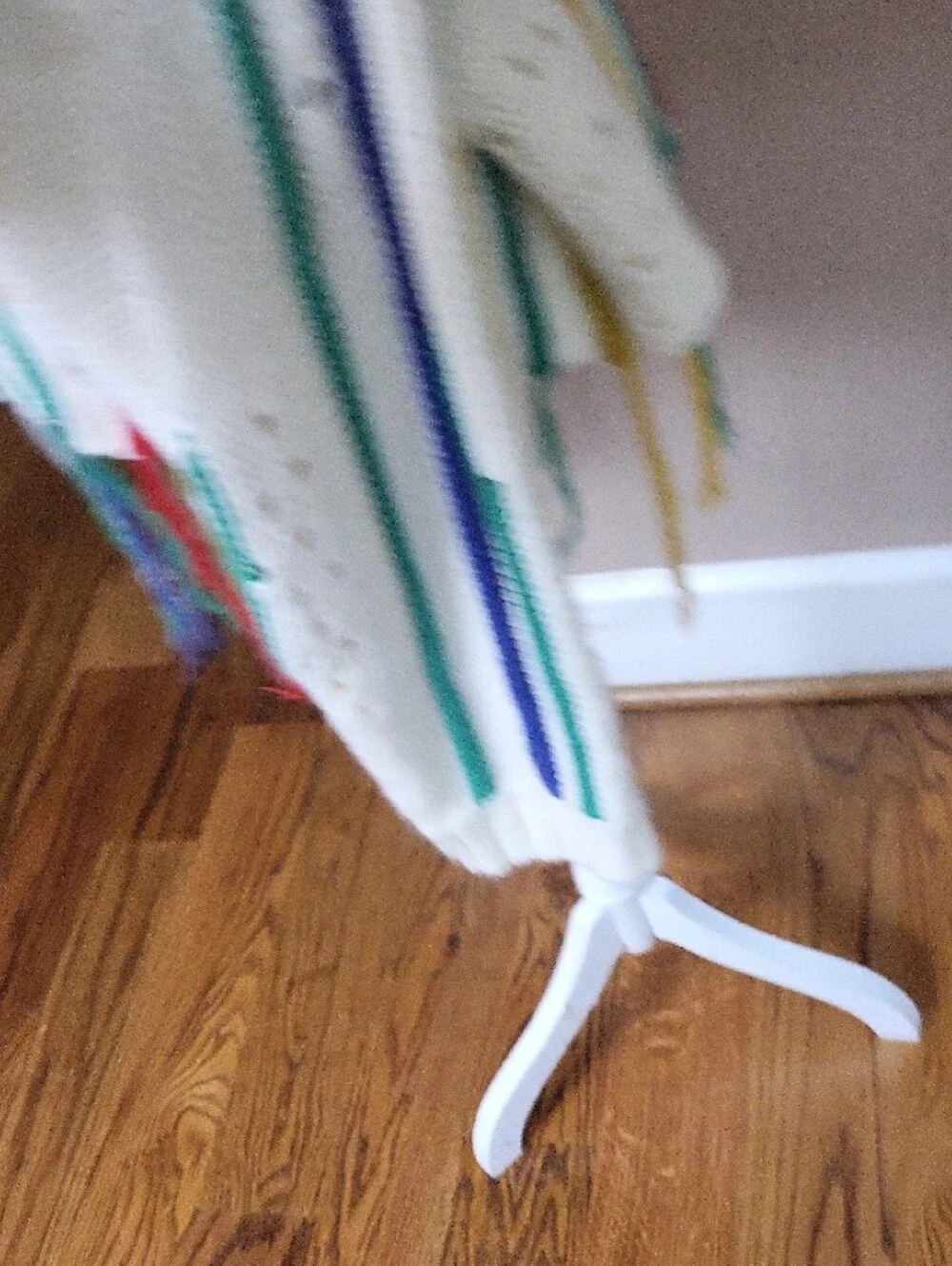 DAVI & DANI Cream Fringe Crewneck Sweater with Multicolor Stripes, Large - Picture 6 of 12